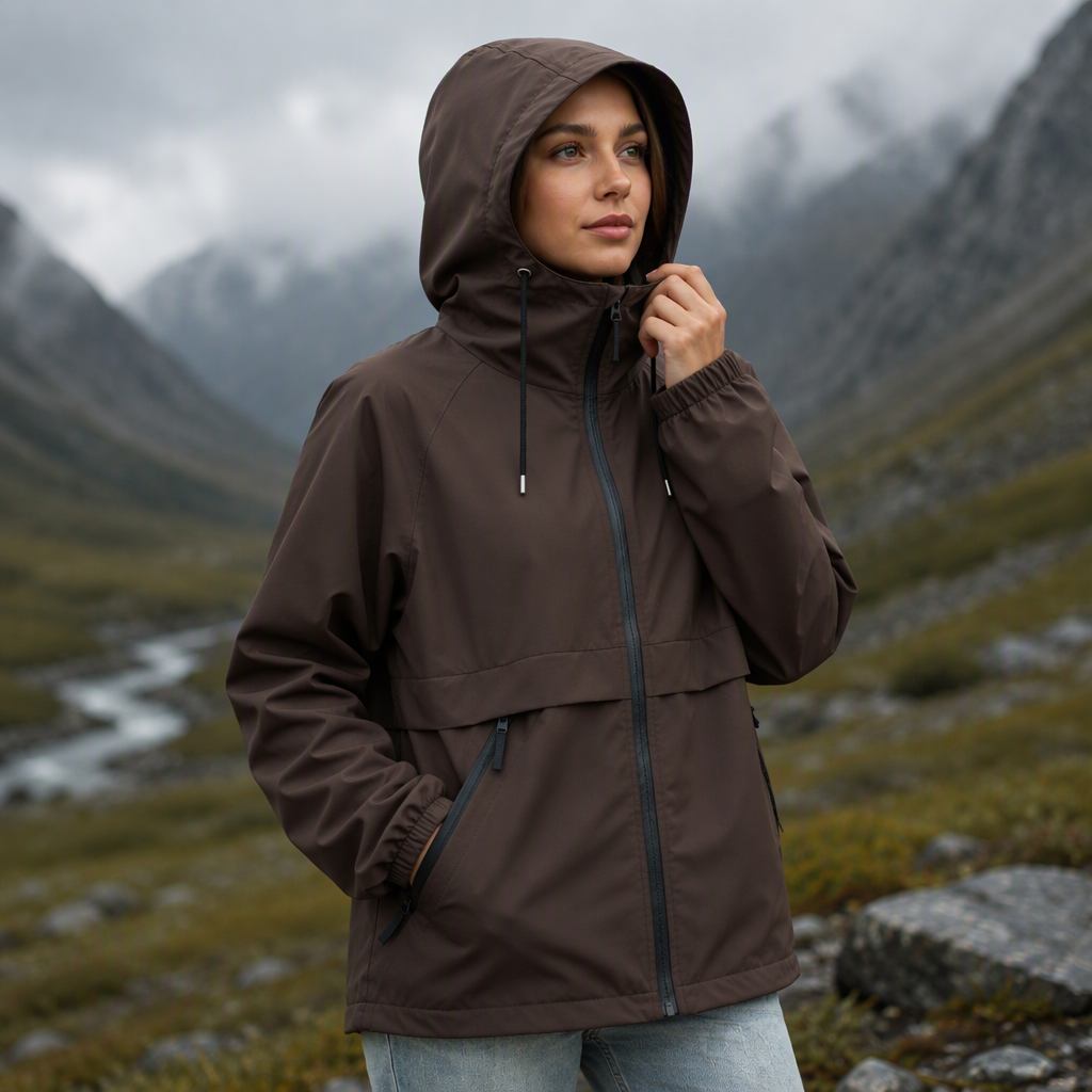 Damen Outdoor Winddichte Kapuzenjacke