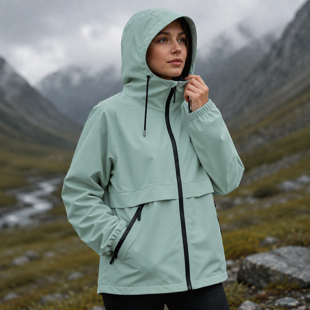 Damen Outdoor Winddichte Kapuzenjacke