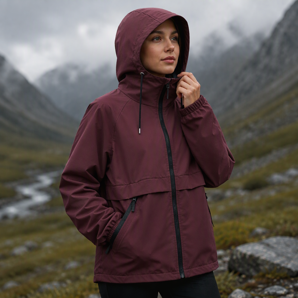 Damen Outdoor Winddichte Kapuzenjacke