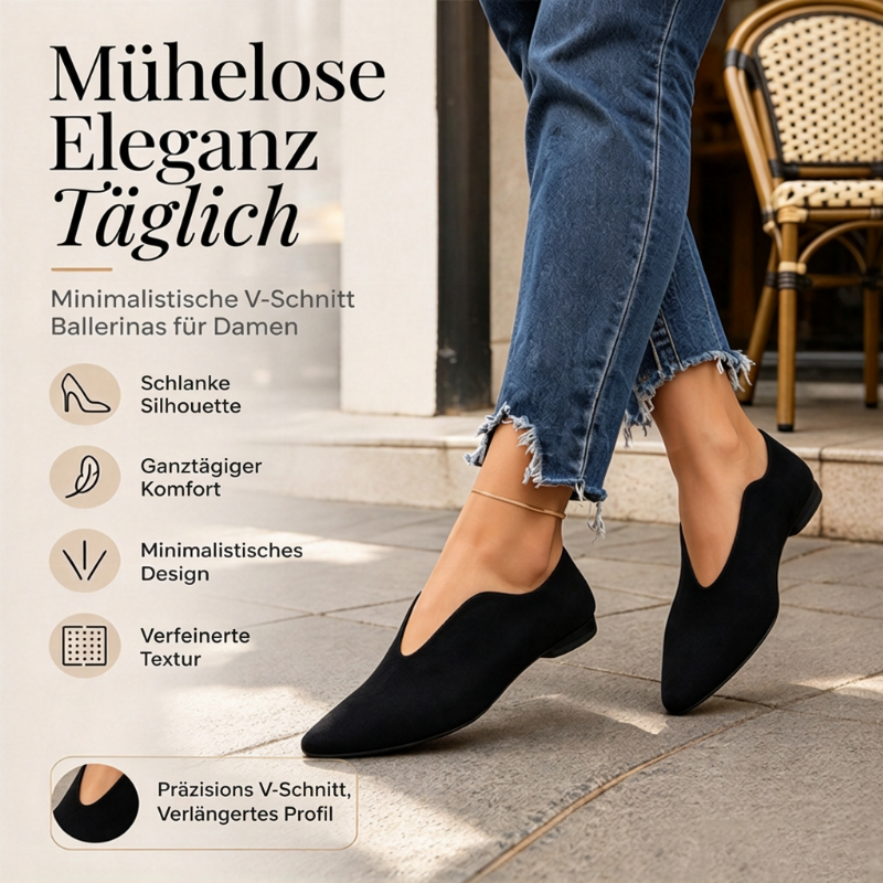 📢📢50%Rabatt!!!🎉✨Schicke Damen flache Schuhe mit spitzer Zehenpartie und V-Ausschnitt