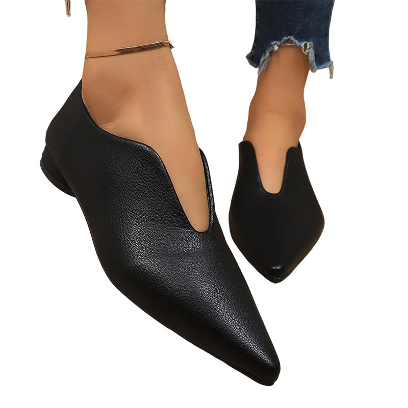 📢📢50%Rabatt!!!🎉✨Schicke Damen flache Schuhe mit spitzer Zehenpartie und V-Ausschnitt