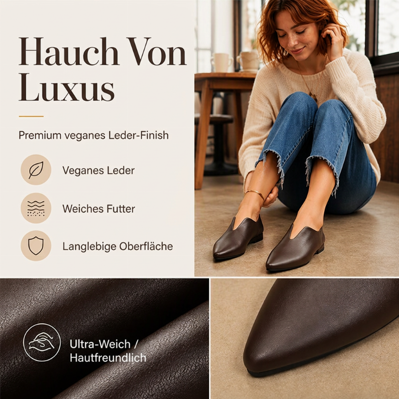 📢📢50%Rabatt!!!🎉✨Schicke Damen flache Schuhe mit spitzer Zehenpartie und V-Ausschnitt