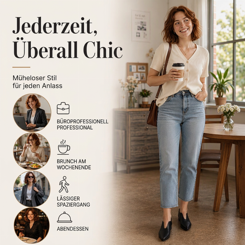 📢📢50%Rabatt!!!🎉✨Schicke Damen flache Schuhe mit spitzer Zehenpartie und V-Ausschnitt