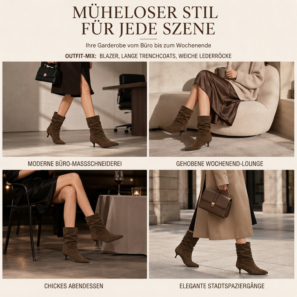 🔥Beliebtes Produkt ！✨Damen Stiefeletten mit spitzer Zehenpartie und Stiletto-Absatz