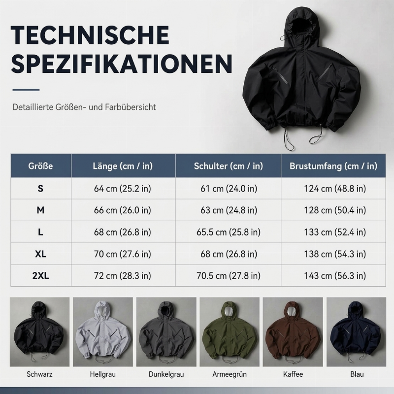 🔥 50% Rabatt – nur heute! 🎉 Stilvolle winddichte Kapuzenjacke für Herren