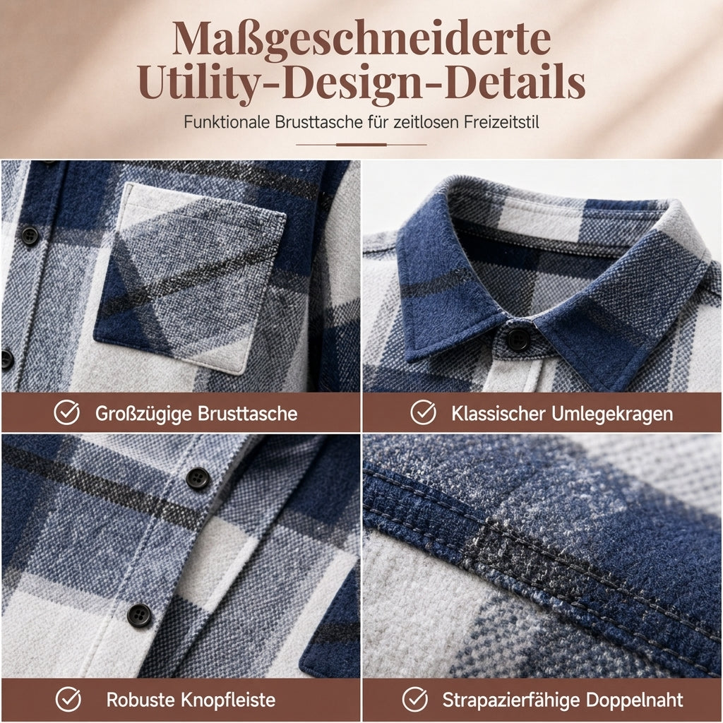 🙌 70% WiederkaufquoteLässiges kariertes Flanellhemd für Herren