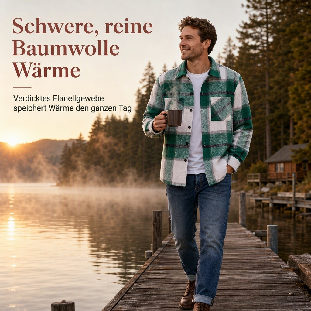 🙌 70% WiederkaufquoteLässiges kariertes Flanellhemd für Herren