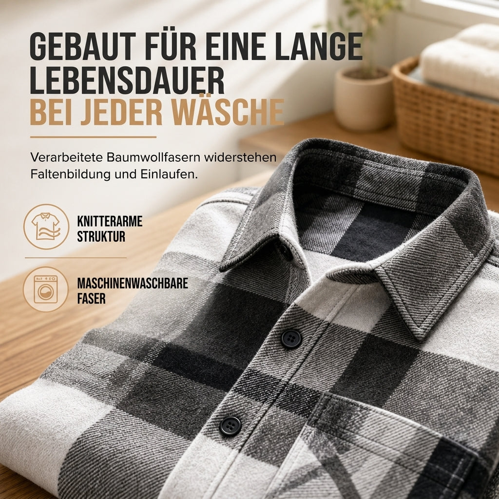 🙌 70% WiederkaufquoteLässiges kariertes Flanellhemd für Herren