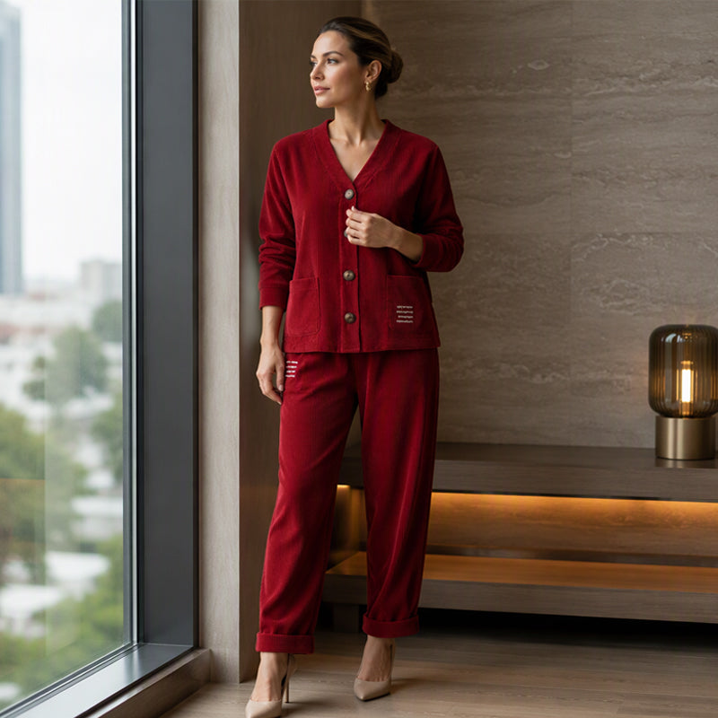 📢📢50%Rabatt!!!🎉✨Lässiges Cord-2-Teile-Set für Damen