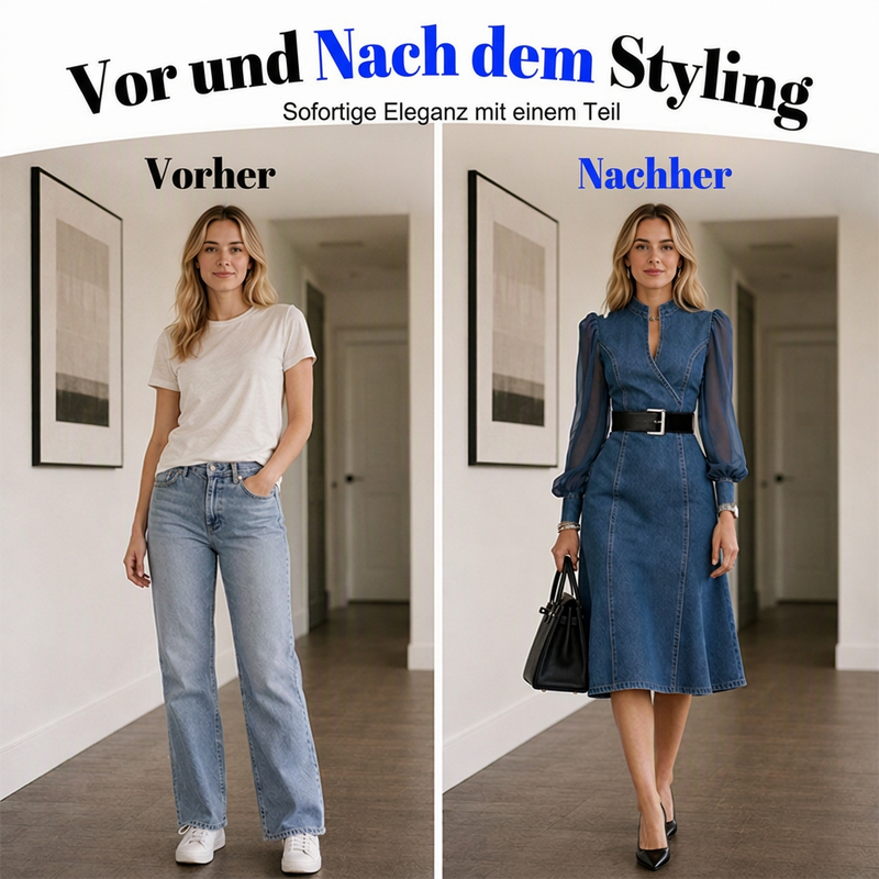 📢🎉50%Rabatt!!!🛍️🏃‍♀️ Es wird im Akkord weggeschnappt – zögern Sie nicht! Figurbetontes Jeanskleid für Damen