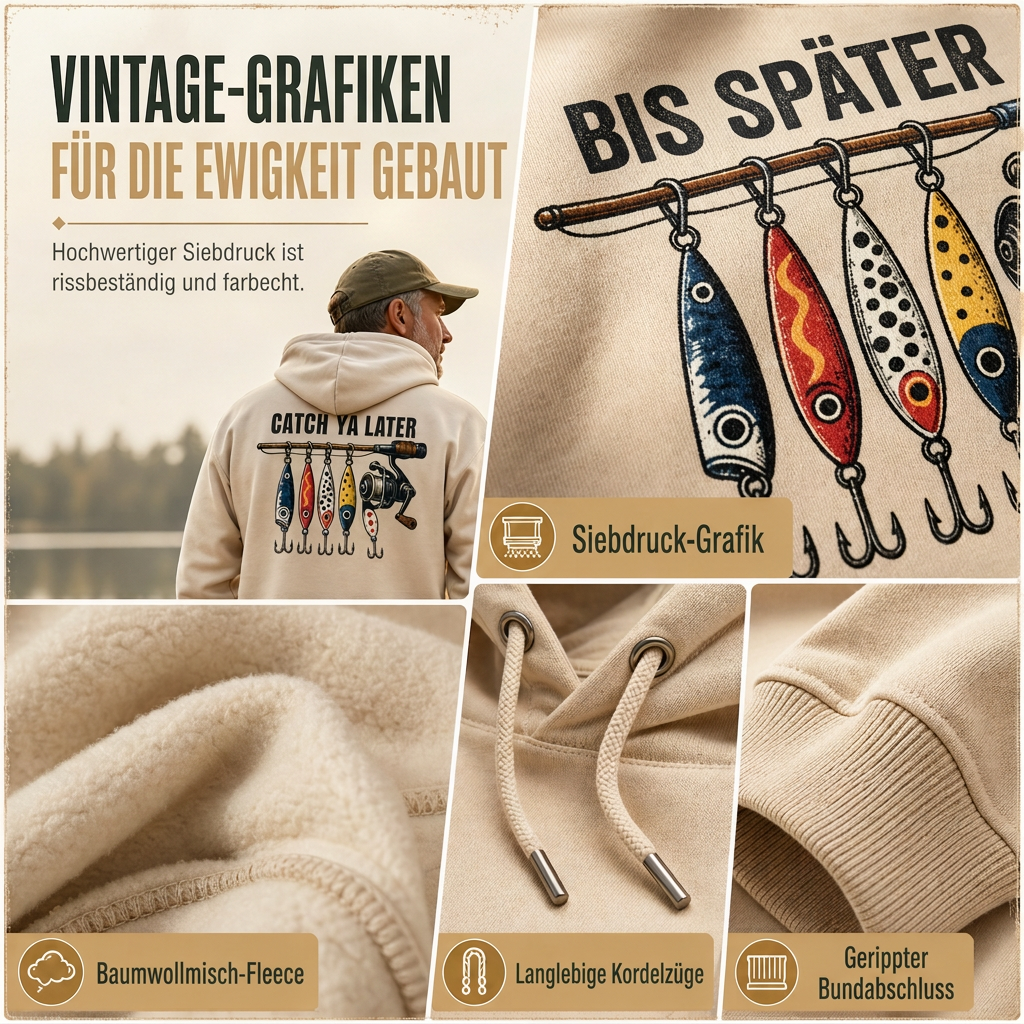📢🎉50%Rabatt!!!🛍️✨Retro Angel-Grafik Hoodie für Herren, lockere Passung, weiches Sweatshirt aus Baumwollmischung mit Fleece-Futter und Kängurutasche