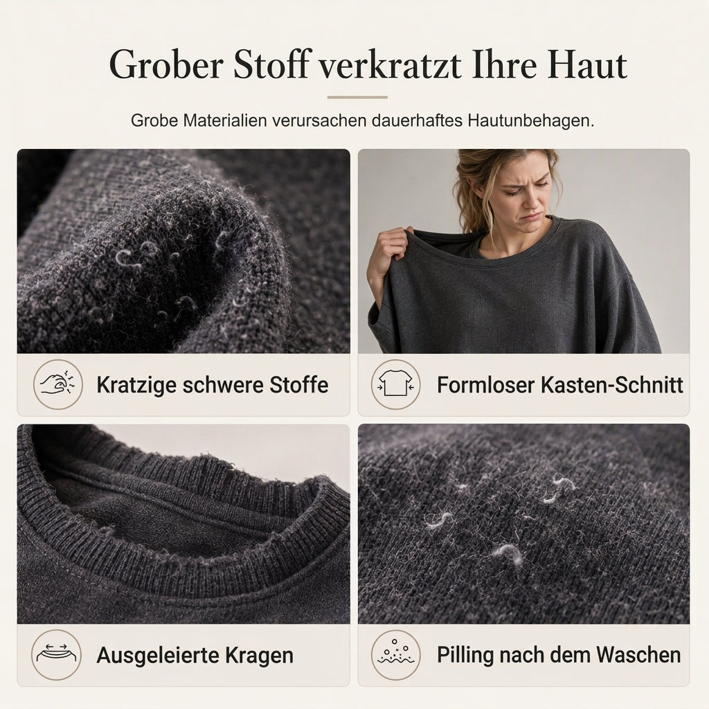 📢📢50%Rabatt!!!🎉✨Damen Sweatshirt mit Muschels-cut Saum und Rundhals