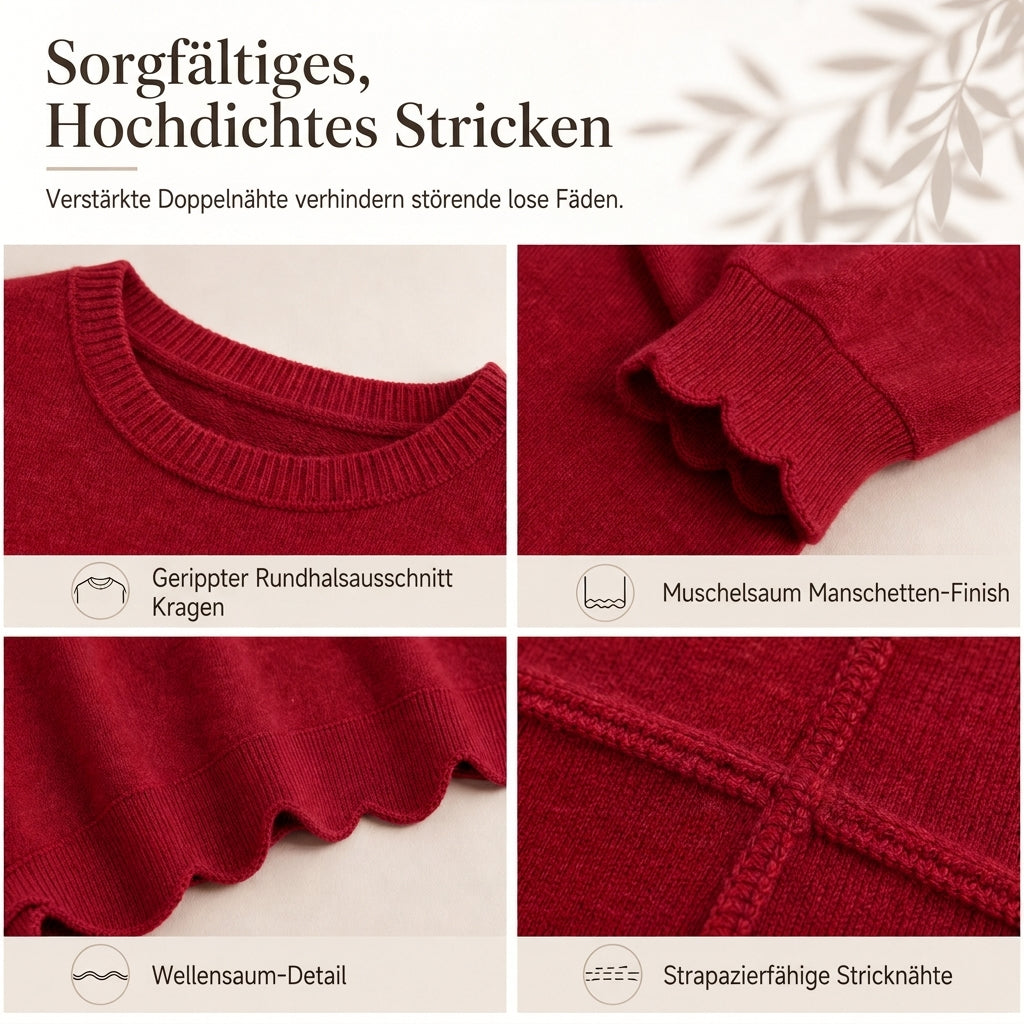 📢📢50%Rabatt!!!🎉✨Damen Sweatshirt mit Muschels-cut Saum und Rundhals