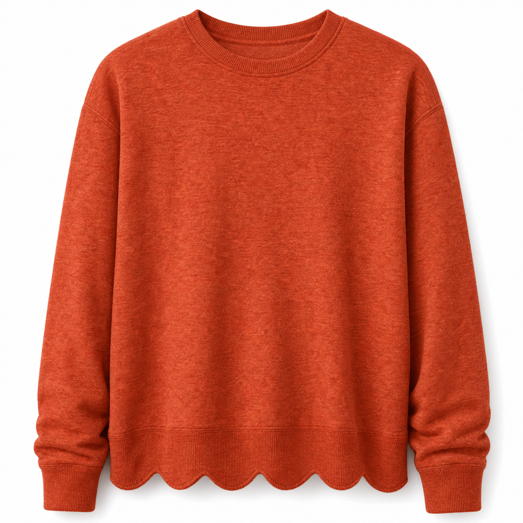 📢📢50%Rabatt!!!🎉✨Damen Sweatshirt mit Muschels-cut Saum und Rundhals