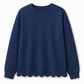 📢📢50%Rabatt!!!🎉✨Damen Sweatshirt mit Muschels-cut Saum und Rundhals
