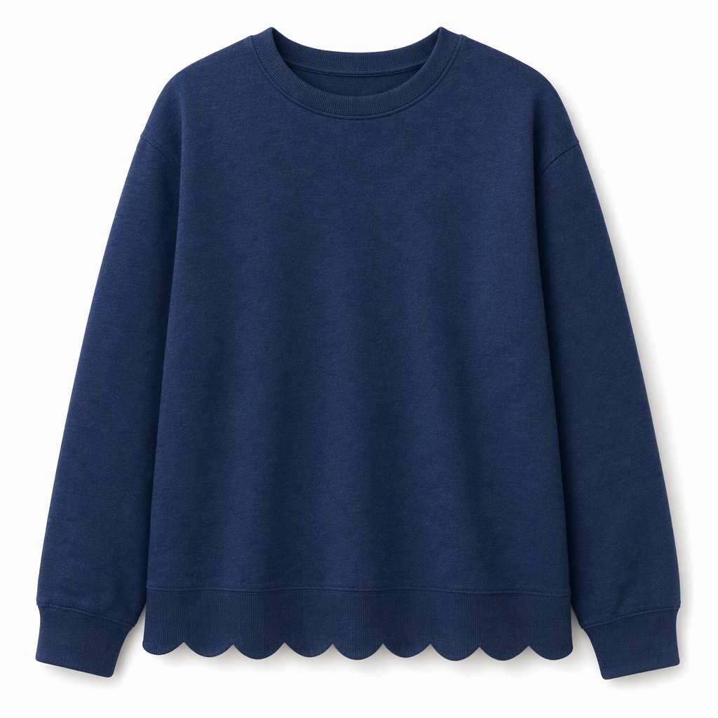 📢📢50%Rabatt!!!🎉✨Damen Sweatshirt mit Muschels-cut Saum und Rundhals
