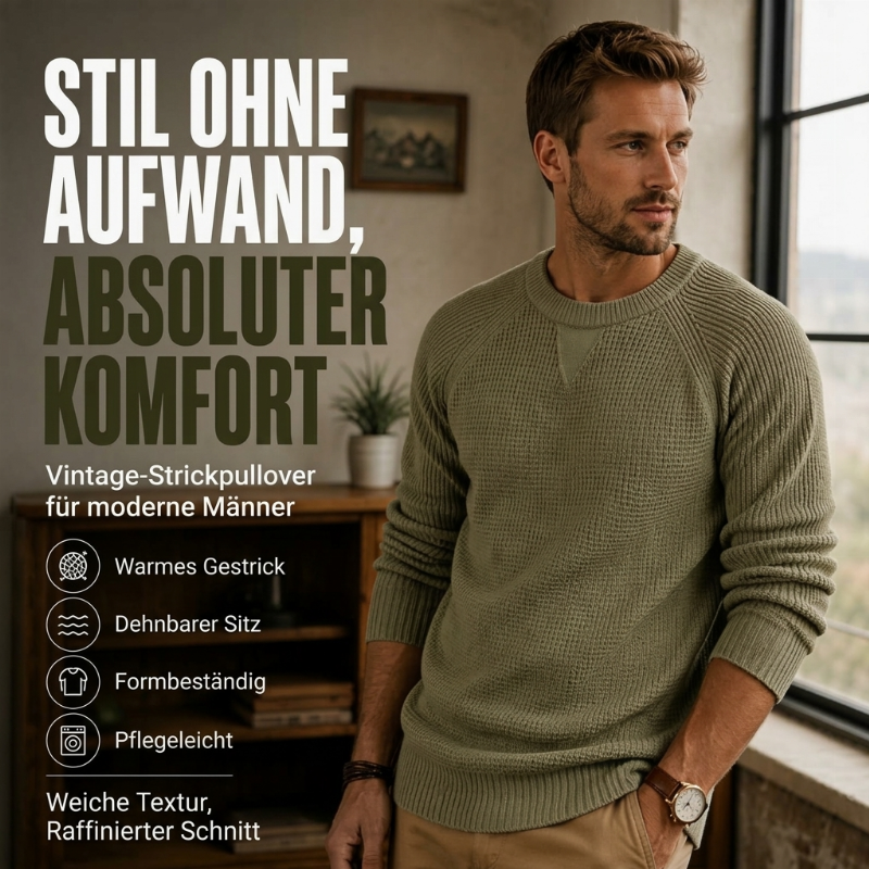 🧶 Klassisches Rundhalspullover für Herren – Weich, bequem & immer passend