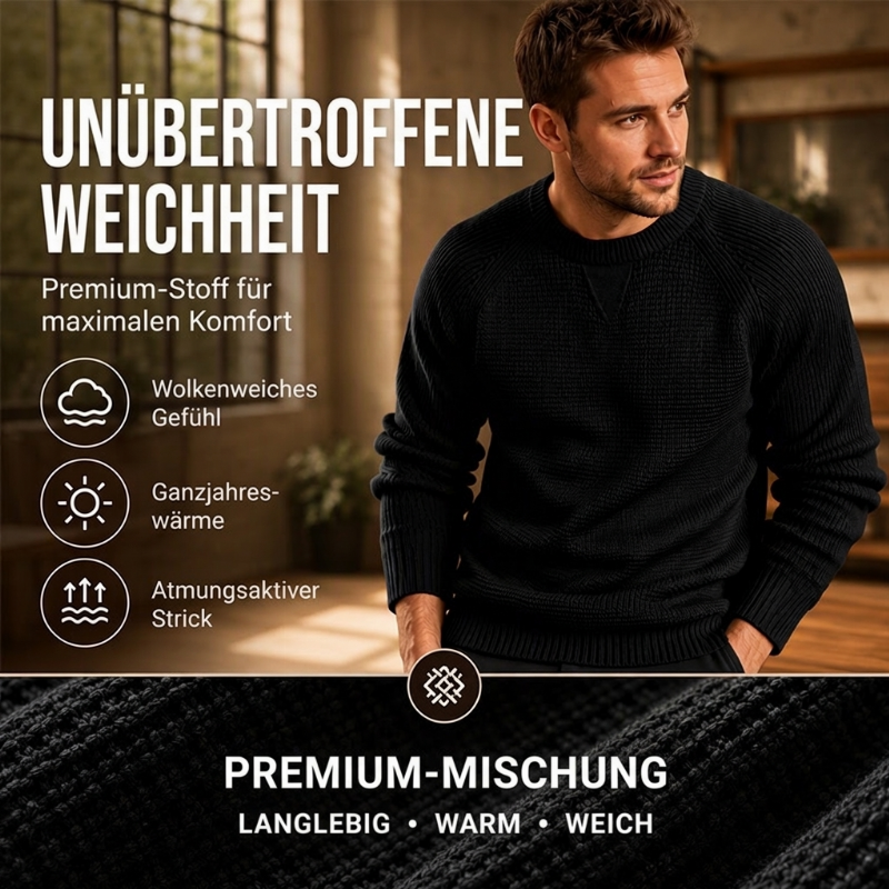 🧶 Klassisches Rundhalspullover für Herren – Weich, bequem & immer passend
