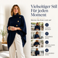 🍂 Lässig & feminin – Asymmetrischer Rollkragen-Poncho – Weicher Stoff, lockerer Schnitt & vielseitig kombinierbar