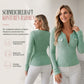 🌿 Feminin & modern – Halb-Zip Strickoberteil mit V-Ausschnitt – Weicher Stoff, moderner Schnitt & vielseitig kombinierbar