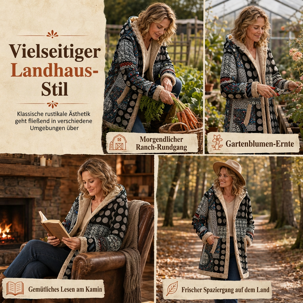 📢🎉50%Rabatt!!!🛍️✨Damen Winter Kapuzen-Sweatshirt mit Leinen-Druck und warmem Plüschfutter