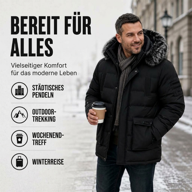🔥Beliebtes Produkt ！✨Winddichte, warme mittellange Winterjacke für Herren