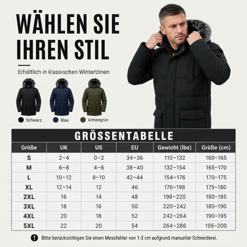 🔥Beliebtes Produkt ！✨Winddichte, warme mittellange Winterjacke für Herren
