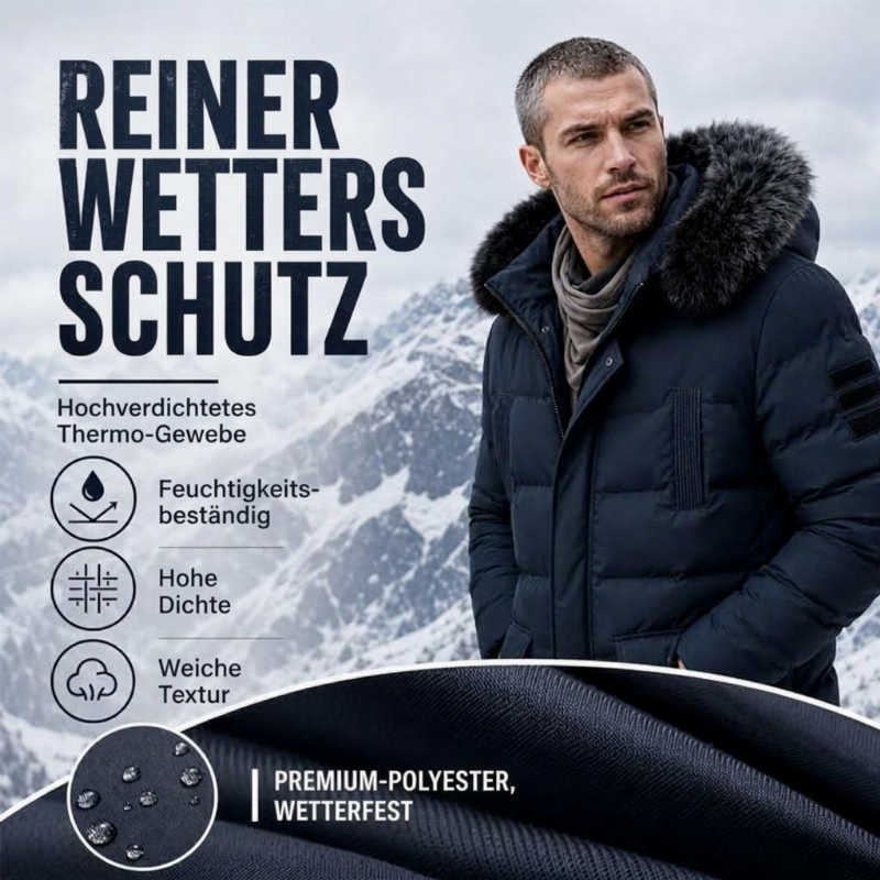 🔥Beliebtes Produkt ！✨Winddichte, warme mittellange Winterjacke für Herren