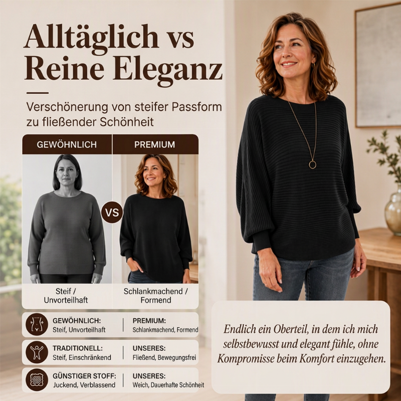 ☁️ Lässig & feminin – Übergröße Rippstrick-Pullover – Weicher Stoff, lockerer Schnitt & vielseitig kombinierbar