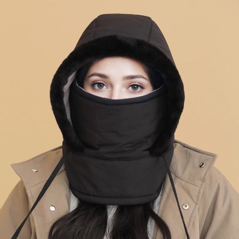 📢📢50%Rabatt!!!🎉✨Plüschgefütterte, verdickte Thermomütze mit Gesichtsmaske für Männer und Frauen