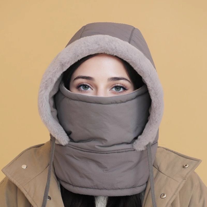 📢📢50%Rabatt!!!🎉✨Plüschgefütterte, verdickte Thermomütze mit Gesichtsmaske für Männer und Frauen