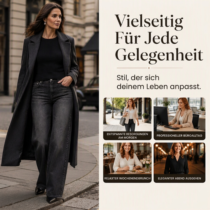 🧵 Lässig & schlankmachend – Stretch-Jeans mit hohem Bund – Weicher Denim, moderner Schnitt & vielseitig kombinierbar