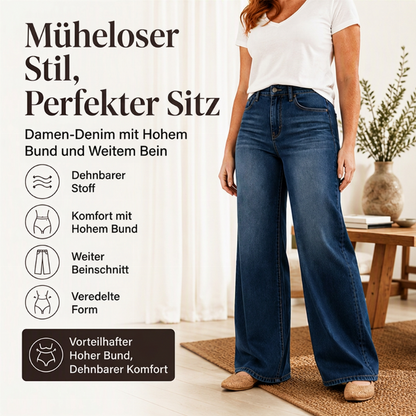 🧵 Lässig & schlankmachend – Stretch-Jeans mit hohem Bund – Weicher Denim, moderner Schnitt & vielseitig kombinierbar