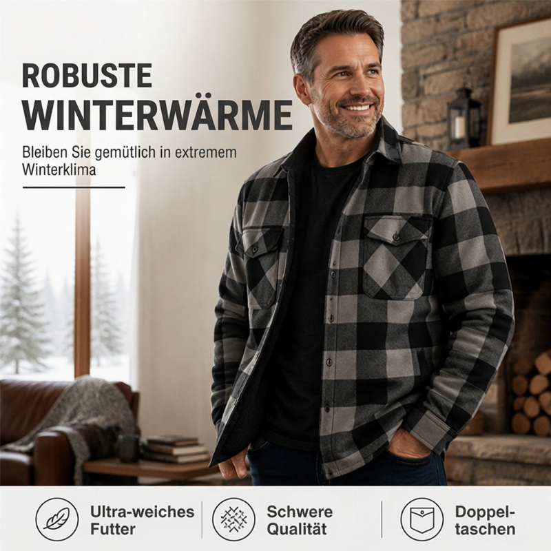 📢📢50%Rabatt!!!🎉✨Wärmflannelhemd Jacke für Herren im Winter Karomuster