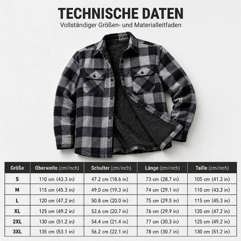 📢📢50%Rabatt!!!🎉✨Wärmflannelhemd Jacke für Herren im Winter Karomuster