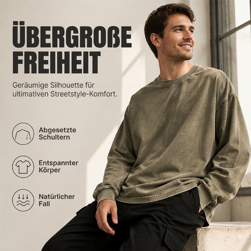 📢📢50%Rabatt!!!🎉✨Vintage gewaschenes Langarm-T-Shirt