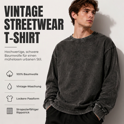 📢📢50%Rabatt!!!🎉✨Vintage gewaschenes Langarm-T-Shirt