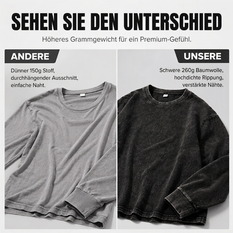 📢📢50%Rabatt!!!🎉✨Vintage gewaschenes Langarm-T-Shirt