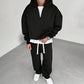 📢📢50%Rabatt!!!🎉✨Lässiges Halb-Zip Kapuzen-Sweatshirt & weit geschnittene Hose für Herren