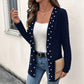 🧶Alles muss weg ✌ ✌  Damen Strickjacke mit Perlenbesatz – Weich, feminin & immer passend