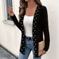 🧶Alles muss weg ✌ ✌  Damen Strickjacke mit Perlenbesatz – Weich, feminin & immer passend