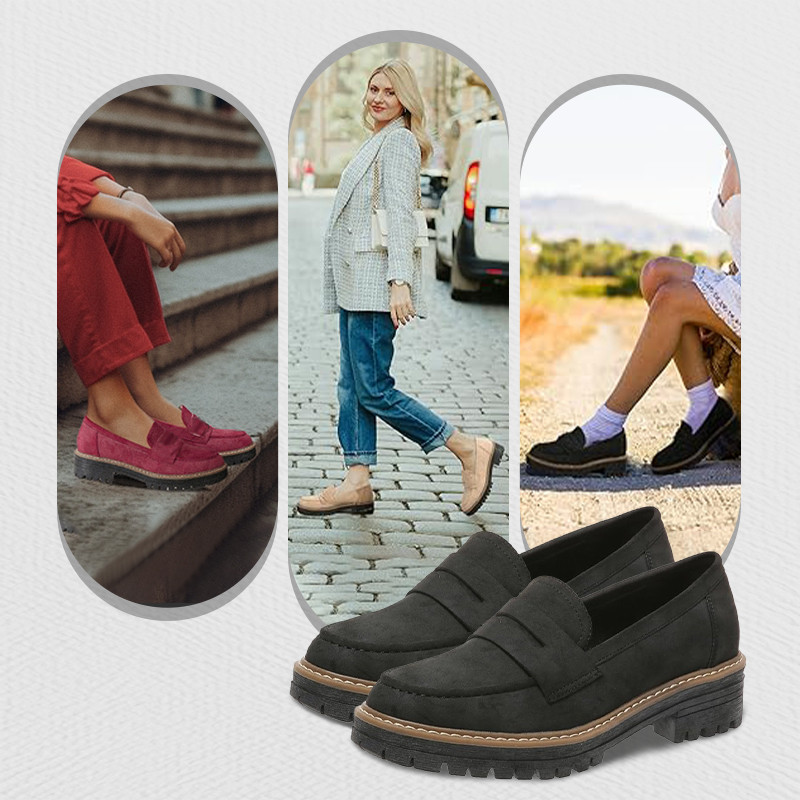 📊 Über 200.000 Verkäufe – Dankeschön mit 50% Rabatt!Bequeme Damen-Slip-On-Loafers mit Blockabsatz