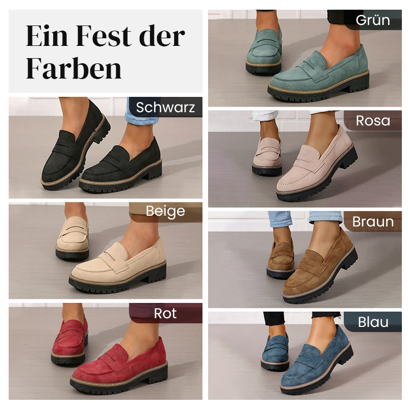 📊 Über 200.000 Verkäufe – Dankeschön mit 50% Rabatt!Bequeme Damen-Slip-On-Loafers mit Blockabsatz