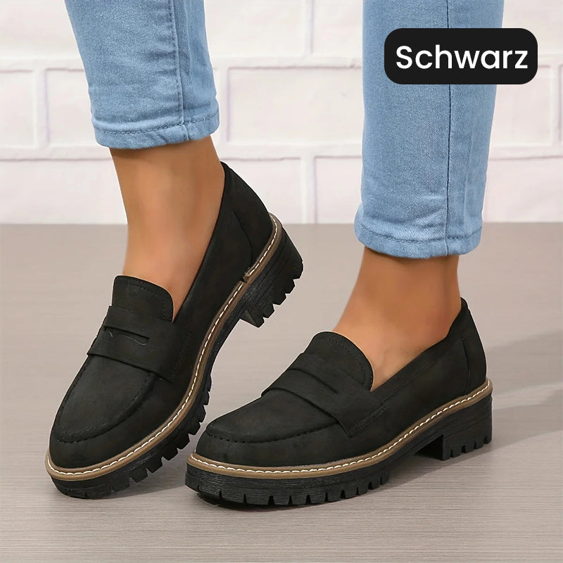 📊 Über 200.000 Verkäufe – Dankeschön mit 50% Rabatt!Bequeme Damen-Slip-On-Loafers mit Blockabsatz