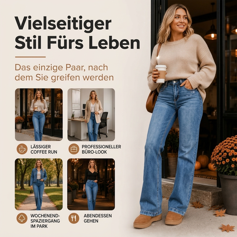 🔥 50% Rabatt – nur heute! 👖 Damen Freizeit-Jeans mit elastischem Hochbund