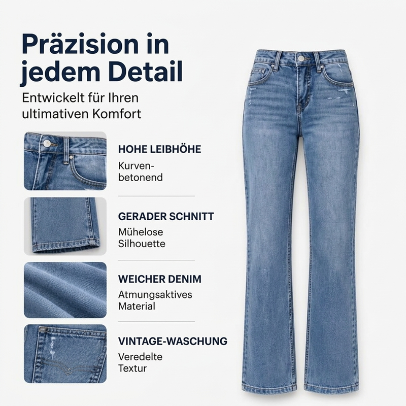 🔥 50% Rabatt – nur heute! 👖 Damen Freizeit-Jeans mit elastischem Hochbund