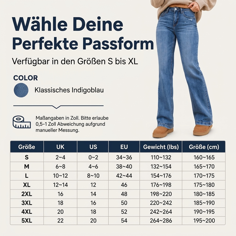 🔥 50% Rabatt – nur heute! 👖 Damen Freizeit-Jeans mit elastischem Hochbund