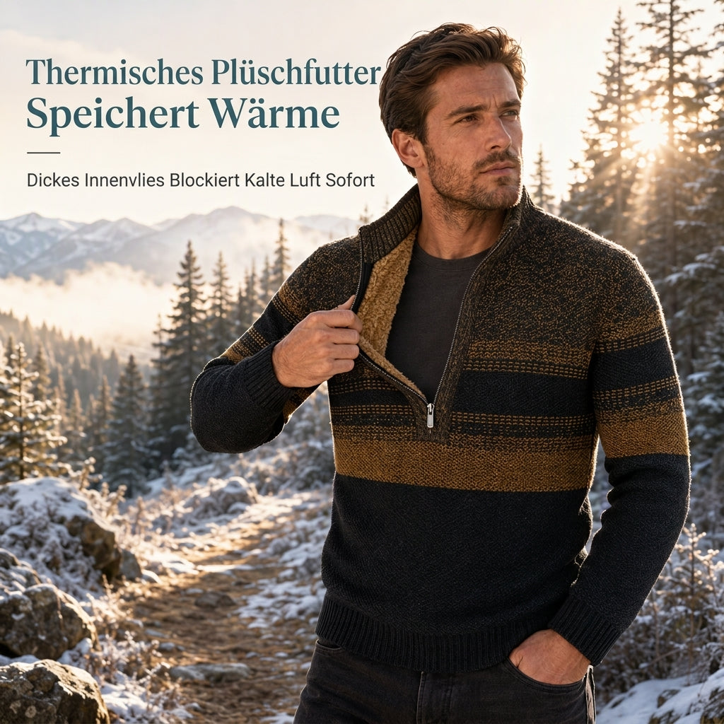 📢📢50%Rabatt!!!🎉✨Herren Winter Strickjacke mit Kapuze, kariert, mit Fleecefutter, dicker Mantel mit langen Ärmeln