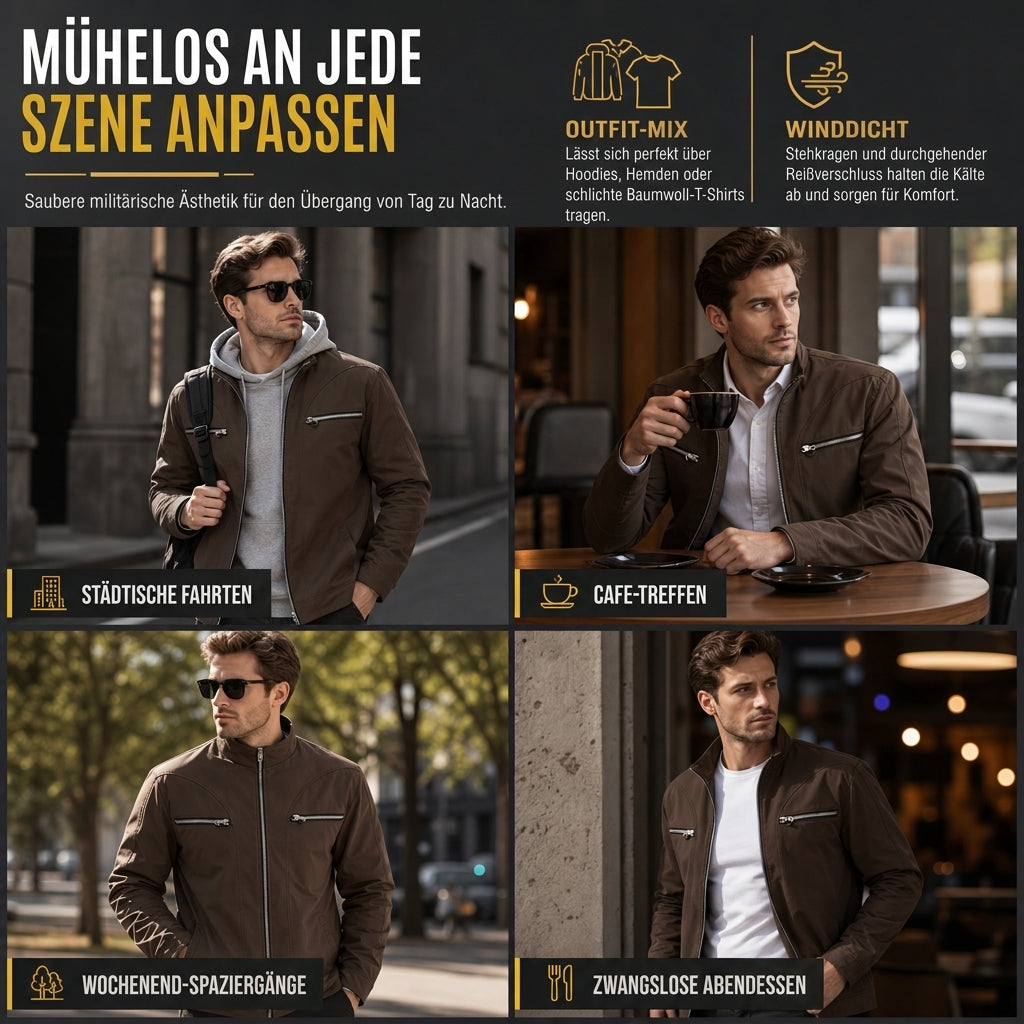 📢🎉50%Rabatt!!!🛍️✨Lässige Bomberjacke für Herren mit Stehkragen