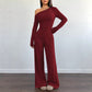 📢📢50%Rabatt!!!🎉✨Damen-Schulterfreies Langarmshirt mit Weitem Hosen Set